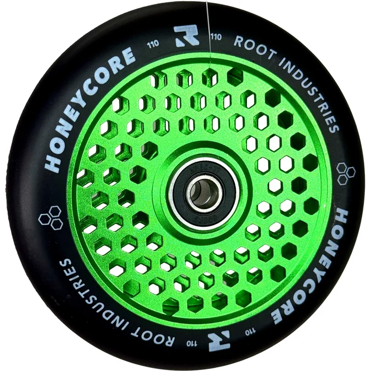 Root Industries Honeycore Stunt-Scooter Rolle 110mm Grün/PU Schwarz, Leichtgewichtige Wabenstruktur – Bild 1
