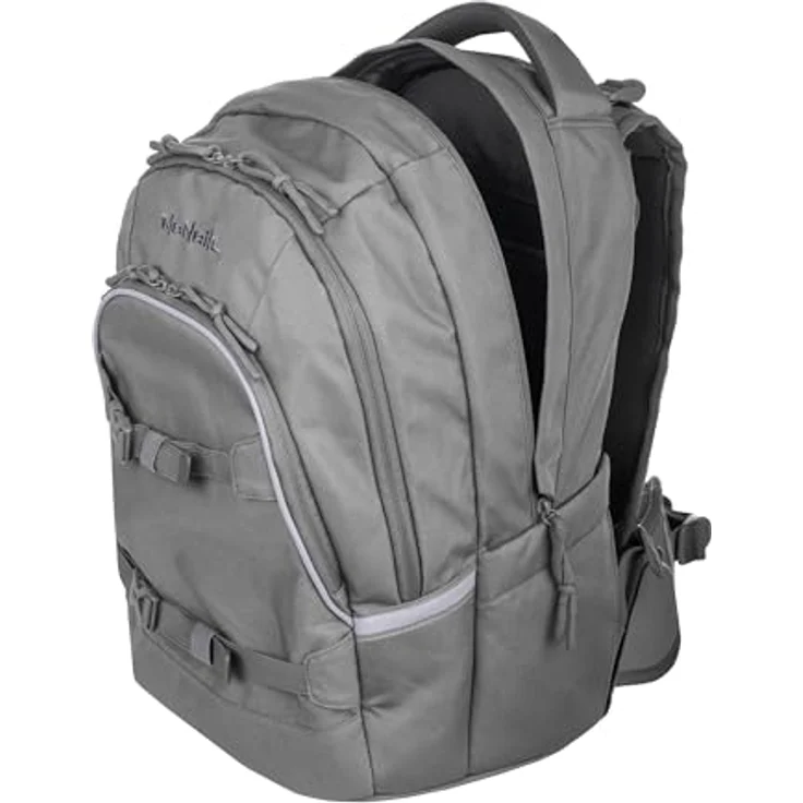 McNeill Schulrucksack MILO, grau, gepolsterte Rückriemen, Becken- und Brustgurt, Hauptfach mit Organizer, Air-Flow Rückensystem – Bild 1