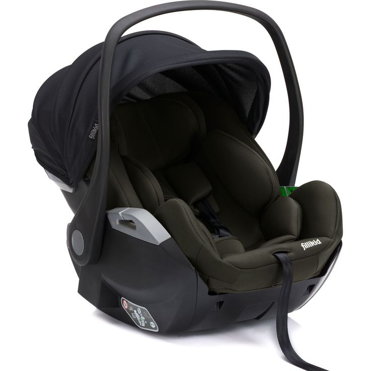 Fillikid Babyschale Noa 360° drehbar mit Isofix-Base, 175° Liegeposition, geeignet von Geburt bis 9 Monate (40-87 cm), Forest Green