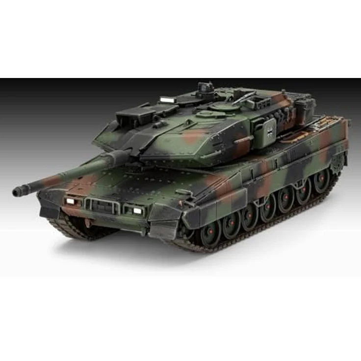 Revell Model Set Leopard 2 A7V, modernisierter Kampfpanzer mit drehbarem Turm und zweiteiliger Kette, inklusive Zubehör – Bild 3