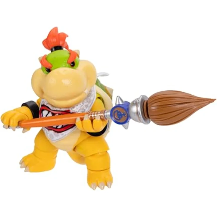 Jakks Pacific „Super Mario Galaxy“-Film: Bowser Jr. Actionfigur 5" mit 17 Gelenkpunkten und Pinsel-Zubehör, offiziell lizenziert, ab 3 Jahren – Bild 1