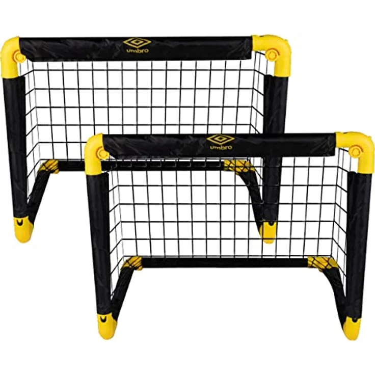 Umbro Fußballtore - 2-er Set - Faltbares Fußballtor - 50 x 44 x 44 cm - Fußballtraining - für Kinder und Erwachsene, Schwarz/Gelb