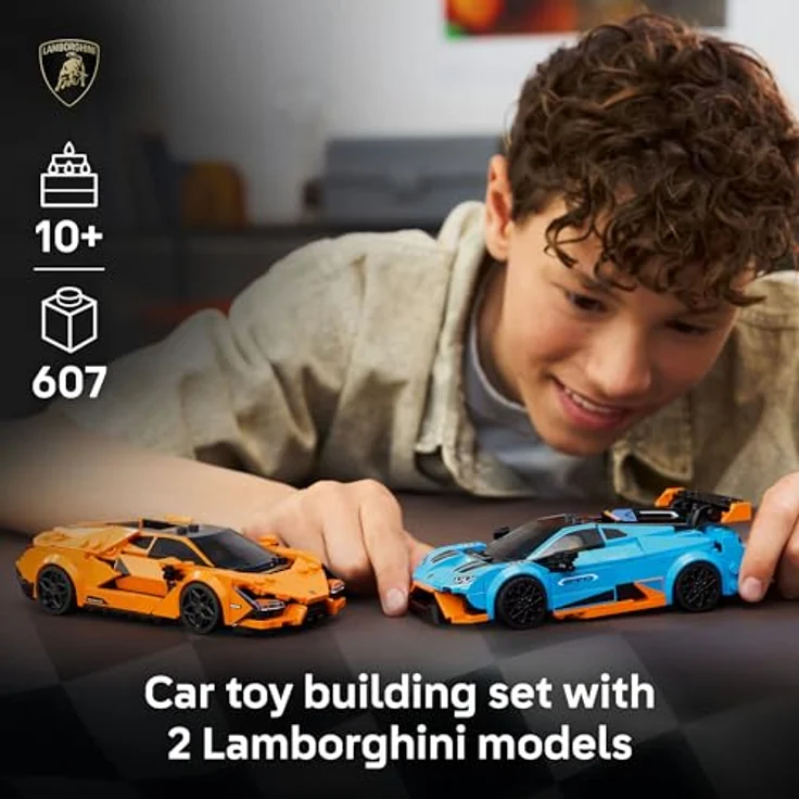 LEGO Speed Champions 77238, Lamborghini Revuelto und Huracán STO, 607-teiliges Set für 10+, detailgetreue Modelle in Miniaturformat – Bild 5