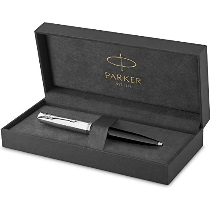 Parker 51 C.C. M, Kugelschreiber aus Edelstahl in Schwarz, handmontiert mit ikonischer Feder – Bild 1