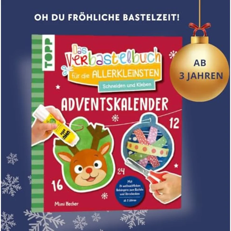 frechverlag GmbH Das Adventskalender-Verbastelbuch für die Allerkleinsten, 24 weihnachtliche Bastelprojekte für Kinder ab 3 Jahren, Schneiden und Kleben – Bild 2