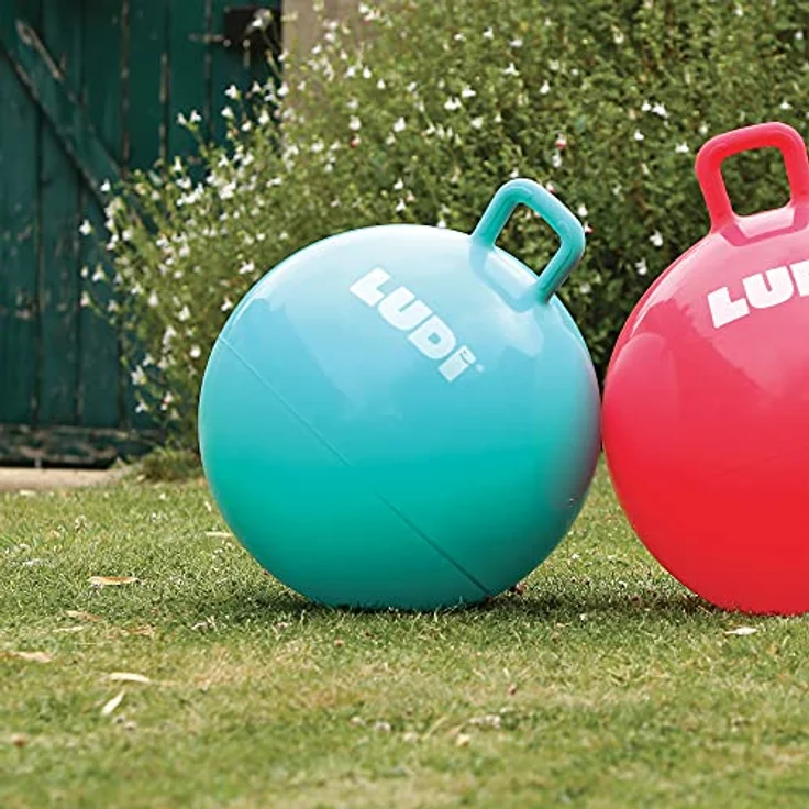 LUDI XXL Blauer Hopper Ball Angepasster Griff - Großer aufblasbarer Hüpfball - Dicker und elastischer Kunststoff - Innen- und Außenspielzeug - Um EIN Spitzenhüpfer zu Werden | Ab 5 Jahren – Bild 7