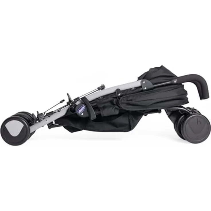 Chicco Echo Light Kinderwagen, Buggy von 0 Monaten bis 22 kg, verstellbare Rückenlehne, geräumiger Sitz, Stoßstangenmanschette, faltbarer Regenschirm, Zwillingsbremsen und schwenkbare Vorderräder, monochromer Look, blau – Bild 5