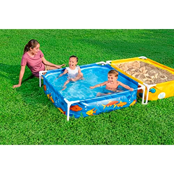 Bestway My First Frame Pool and Sandpit, 2-in-1 Kombinationsset mit DuraPlus-Folie, 2,13 m x 1,22 m, für Kinder ab 2 Jahren – Bild 10