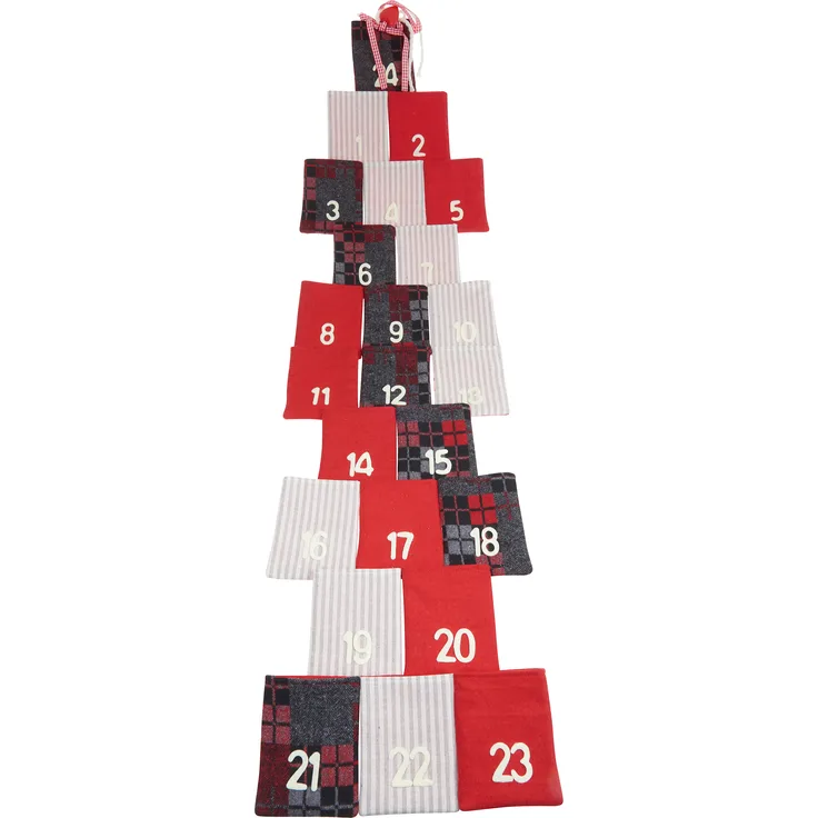 VBS Adventskalender "Ruwer", Stoff, 118 cm x 28 cm, Wandkalender in Filzoptik, Weihnachtskalender