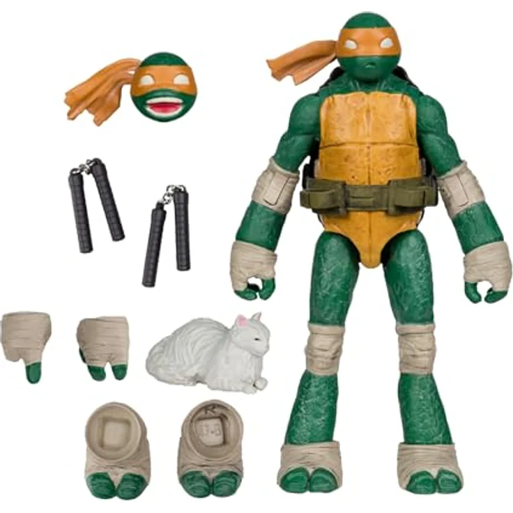 McFarlane Teenage Mutant Ninja Turtles Page Punchers Action Figure Michelangelo, 13 cm, mit Nunchucks und exklusivem Comic – Bild 1