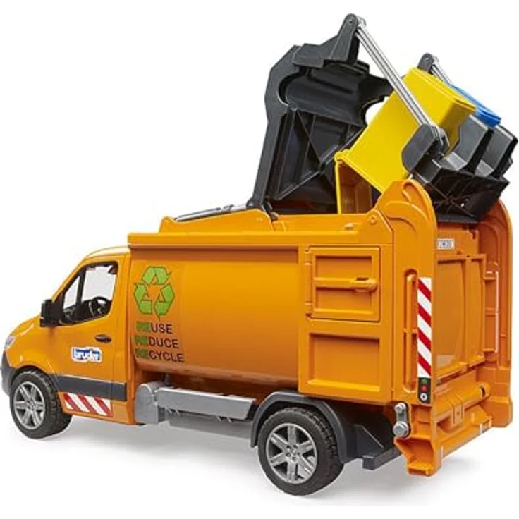 bruder 02682 - MB Sprinter Kommunal Müllfahrzeug - 1:16, Spielzeug Müllauto mit Entleerfunktion, 2 Mülltonnen, ABS Kunststoff, ab 4 Jahren – Bild 4