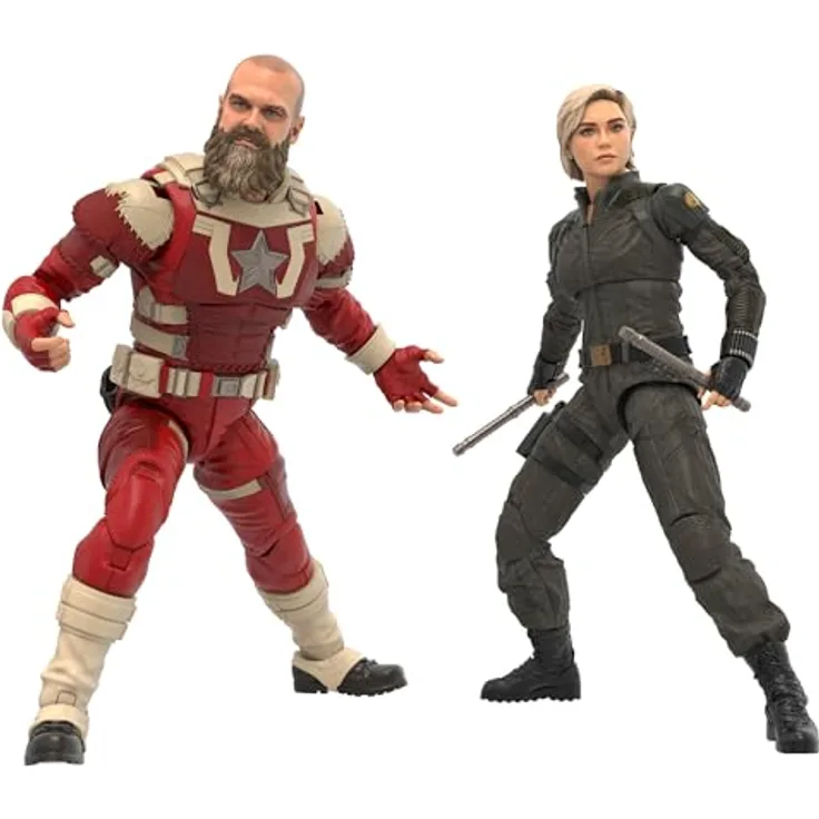 Hasbro Marvel Legends Series Yelena Belova und Red Guardian Action-Figuren, 15 cm groß mit 11 Zubehörteilen und über 20 Bewegungspunkten, im Fensterschachtel-Design