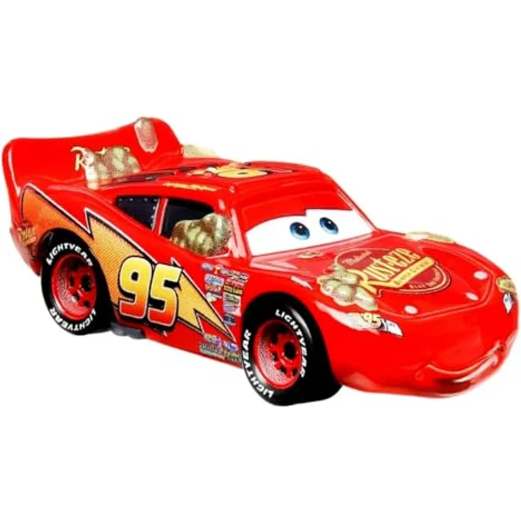 Disney Cars Cactus Lightning McQueen HTX85, Spielzeug-Rennwagen Maßstab 1:55 aus Druckguss, geeignet für Kinder ab 3 Jahren – Bild 3