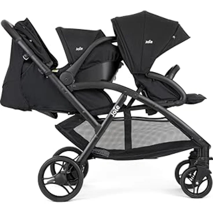 Joie Evalite Duo Zwillingswagen, leicht und kompakt, inkl. Regenverdeck, Coal Grey – Bild 6