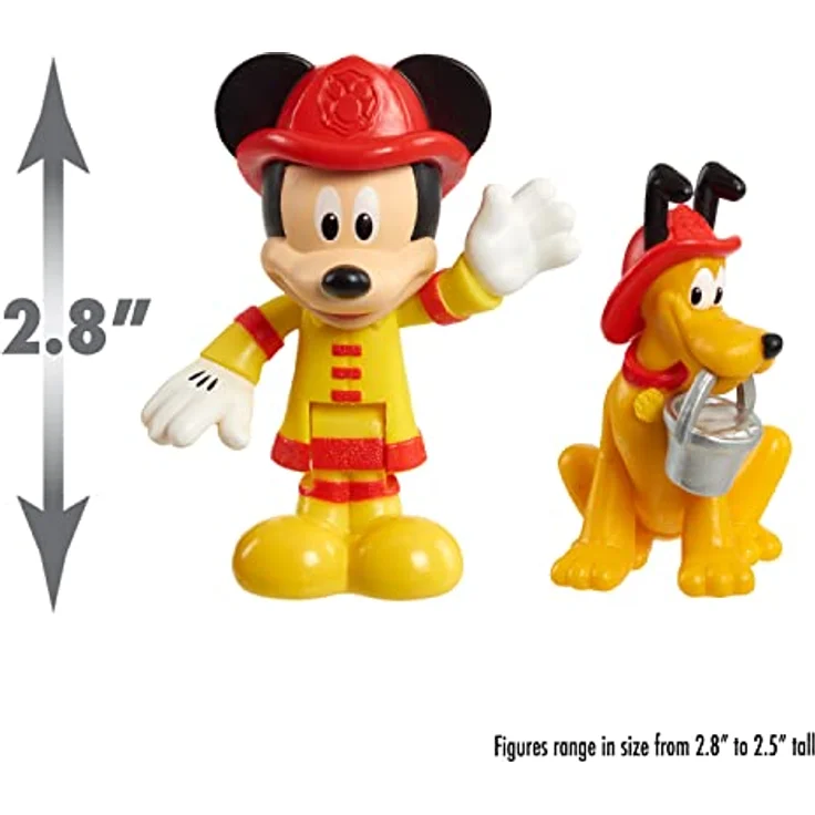 Just Play Disney Junior Mickey Mouse Feuerwehrauto mit Licht und Sound lustige Mickey-Sprüche und Feuerwehrauto-Soundeffekte, 2 bewegliche Sammelfiguren Mickey und Pluto, ab 3 Jahren – Bild 5