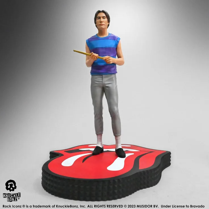 Knucklebonz The Rolling Stones Rock Iconz Statue Charlie Watts, Tattoo You Tour 1981, 22 cm, limitierte Auflage mit Echtheitszertifikat