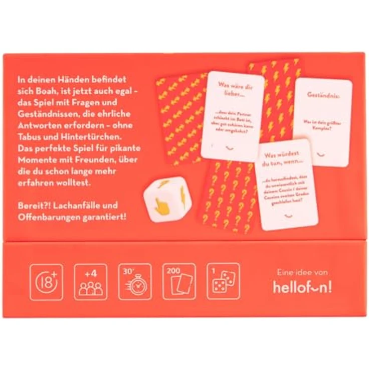 Hellofun! SCHEIßEGAL! Brettspiel für Erwachsene, 200 Fragen und Geständnisse ohne Scham, 4 Kategorien – Bild 5