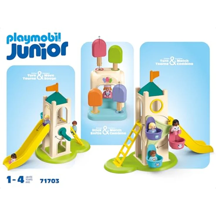 Playmobil® Erlebnisturm mit Eisstand (71703), JUNIOR Konstruktions-Spielset, (18 St), Made in Europe – Bild 5