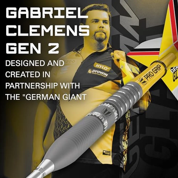 Target Darts Gabriel Clemens Gen 2, 21G Steeldarts mit 90% Wolfram und Swiss Point Technologie, inkl. Pro Grip Schäften und Pro Ultra Flights – Bild 2