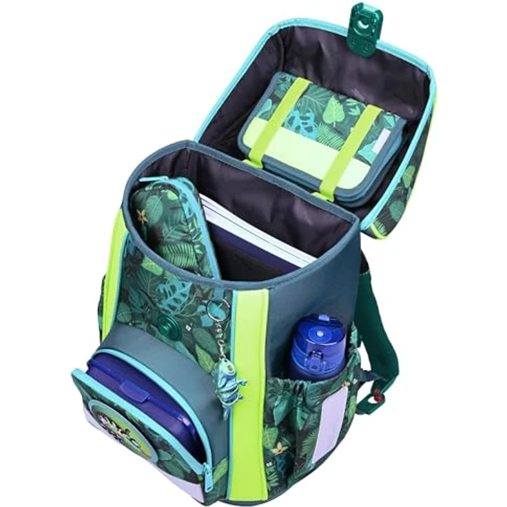 McNeill Schulranzen-Set BRAVO 9tlg. (TROPIC), ergonomisches Rückensystem, 21 L Volumen, inkl. gefülltem Etui und Sportbeutel – Bild 4