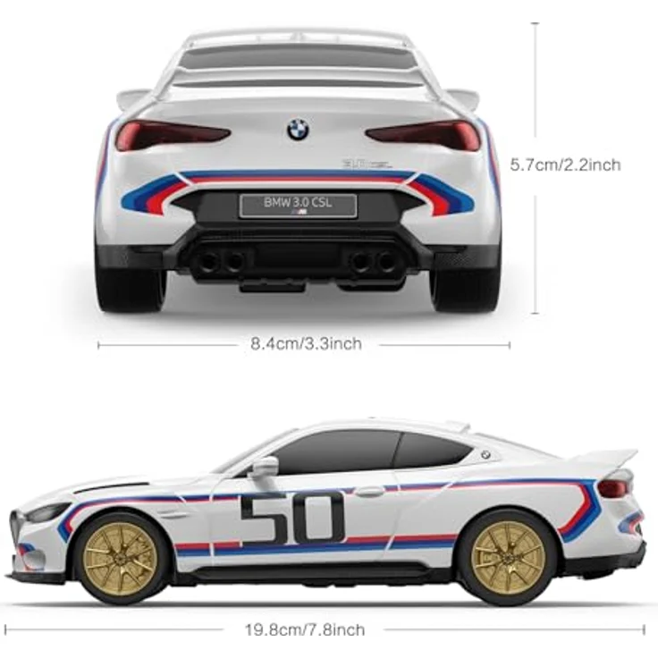 Samsung R/C 1:24 BMW 3.0 CSL, ferngesteuertes Modellauto in Weiß – Bild 2