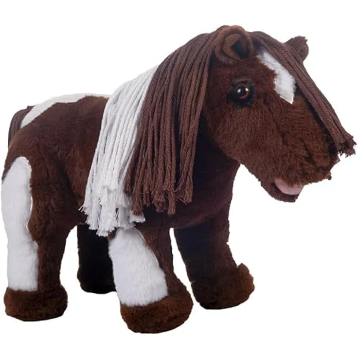 HKM Kids Kuscheltier Pinto -Cuddle Pony- aus hochwertigem Kunstfell, handgemacht, 28 cm, 600g – Bild 3