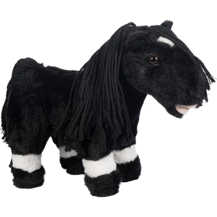 HKM Kids Kuscheltier Cuddle Pony, zum Spielen und Kuscheln, 28 cm hoch, 38 cm lang, weiches Kunstfell, Magnet im Maul, handgemacht - Pink – Bild 1