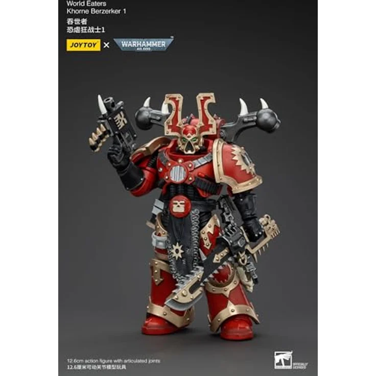 JOYTOY Warhammer 40k Action Figure 1/18 World Eaters Khorne Berzerker, 13 cm, beweglich mit Zubehör – Bild 2