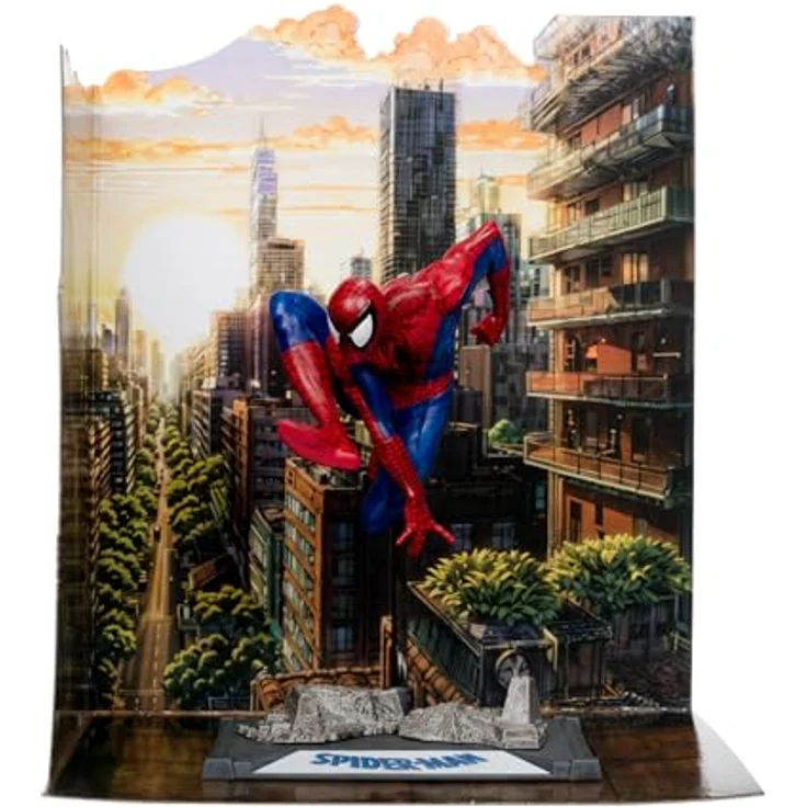 McFarlane Toys Marvel Spider-Man Figur 1:10 mit Szene, inspiriert von Spider-Man Ausgabe #6, inklusive Sammelkarte – Bild 4
