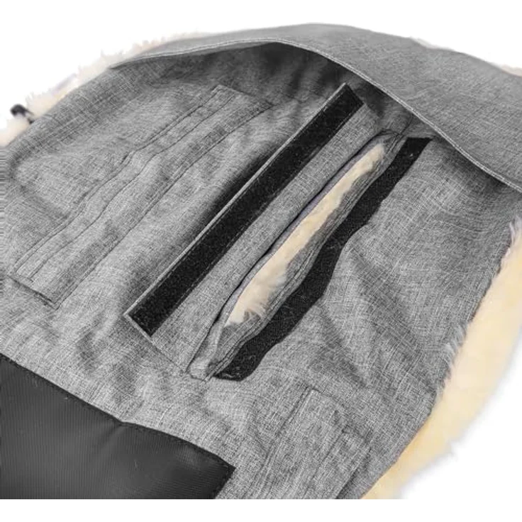 Fellhof Lammfell-Fußsack Cortina Filz, Fußsack für Kinderwagen & Buggy, 100 % Merino-Lammfell, hellgrau, waschbar bei 30 °C – Bild 5