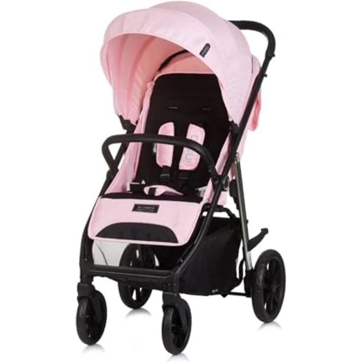 Chipolino Buggy Insta, Kinderwagen mit 5-Punkt-Sicherheitsgurt, verstellbarem Sonnendach und klappbarem Aluminiumrahmen, grau – Bild 2