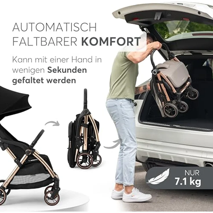 Kikkaboo Kinder-Buggy Kinderwagen, Buggy Eden 22 kg, Federung Regenschutz zusammenklappbar, blau – Bild 6