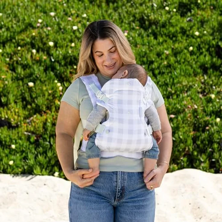 Infantino BKids Babytrage Flip Advanced - Ghingham Print, 4-in-1 Bauchtrage für Babys von 3,6 - 14,5 kg, ergonomisch & pflegeleicht – Bild 7