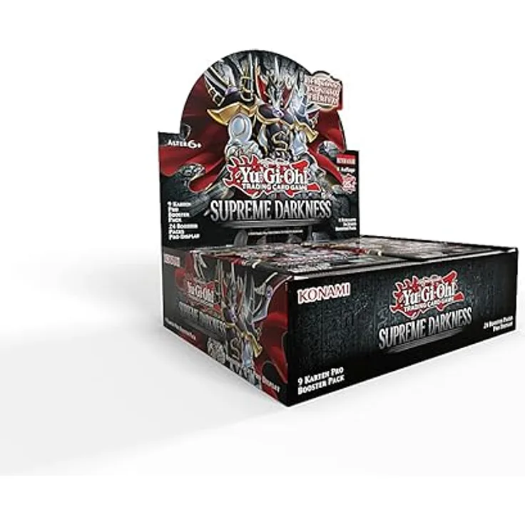 Yu-Gi-Oh! TRADING CARD GAME Supreme Darkness Display – 1. Auflage – Deutsche Ausgabe, Sammelkarten mit brandneuen „bösen HELDEN“-Monstern und Fokus auf Synchrobeschwörungen
