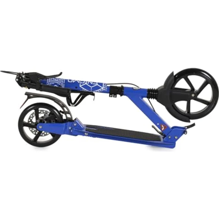 Byox Kinderroller Enigma, klappbar mit PU-Rädern, Handbremse, Getränkehalter und höhenverstellbarem Lenker, blau – Bild 5