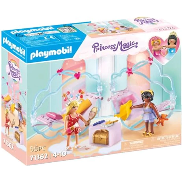 PLAYMOBIL Himmlische Pyjamaparty 71362, Spielset mit Regenbogenprinzessinnen und Wolkenschaukelbetten – Bild 2