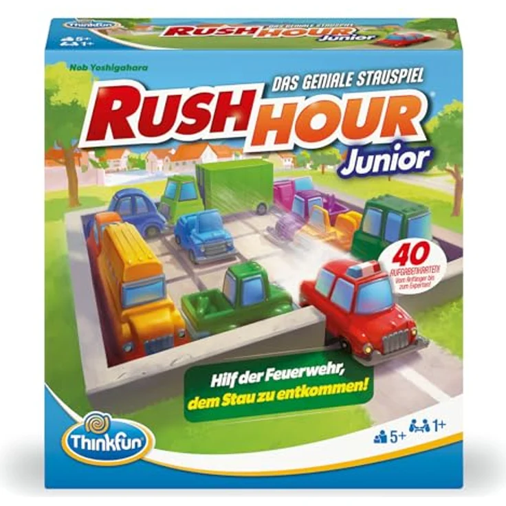 ThinkFun 76603 - Rush Hour Junior - Logikspiel für Kinder ab 5 Jahren - Stau-Spiel für Jungen und Mädchen – Bild 2