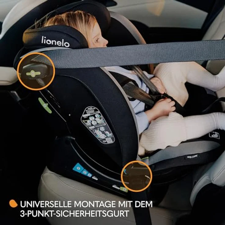 lionelo Autokindersitz AART I-SIZE, 4-in-1 Kindersitz mit Memory Foam, grün – Bild 3