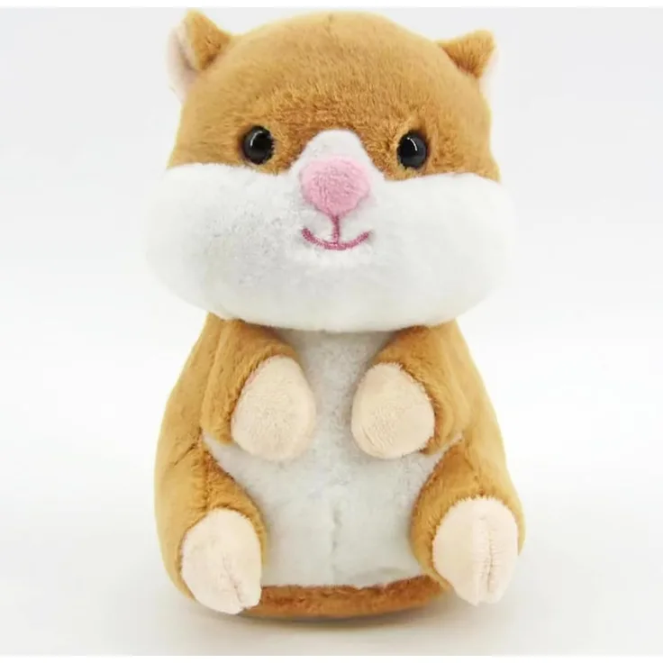 Winfried Kögler Labertier Hamster Schnuffi, interaktives Kuscheltier mit Aufnahmefunktion (6 Sek.), TÜV-geprüft, 17 cm, 100% Polyester
