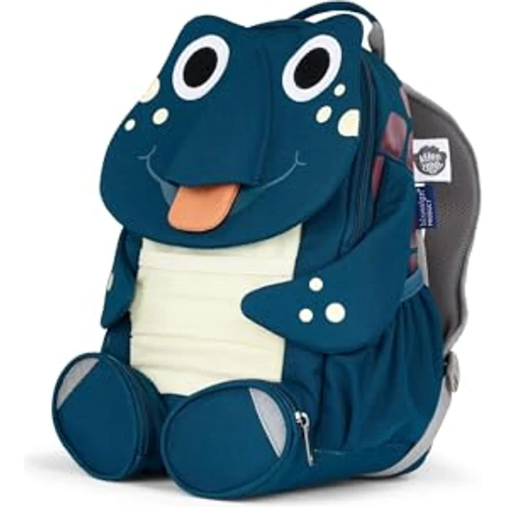 Affenzahn Kindergartenrucksack, Kindergartentasche mit gestickten Details, reflektierenden Elementen und flexiblem Stauraum, Blau – Bild 2