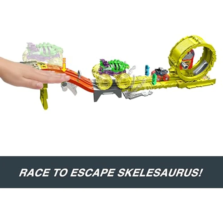 Mattel Hot Wheels Monster Trucks Race & Chase Challenge Track, inkl. 2 Fahrzeuge – Bild 5