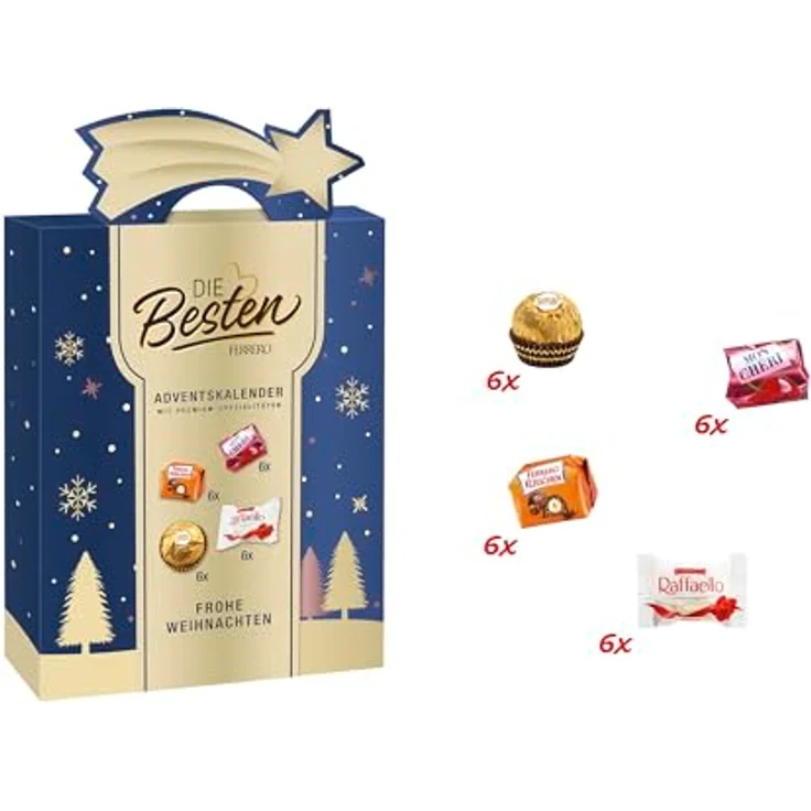 Ferrero Die Besten, Adventskalender mit 24 edlen Pralinen aus beliebten Ferrero-Klassikern – Bild 2