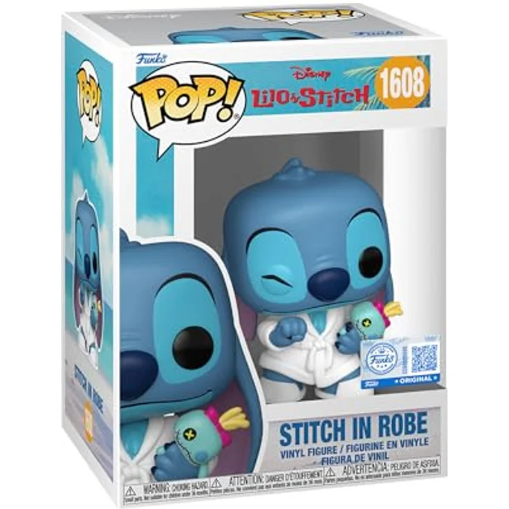 Funko Pop! Disney: Lilo & Stitch - Stitch in Robe - 9,5 cm Vinyl-Sammelfigur - Offizielle Handelsware für Sammler und Fans – Bild 1