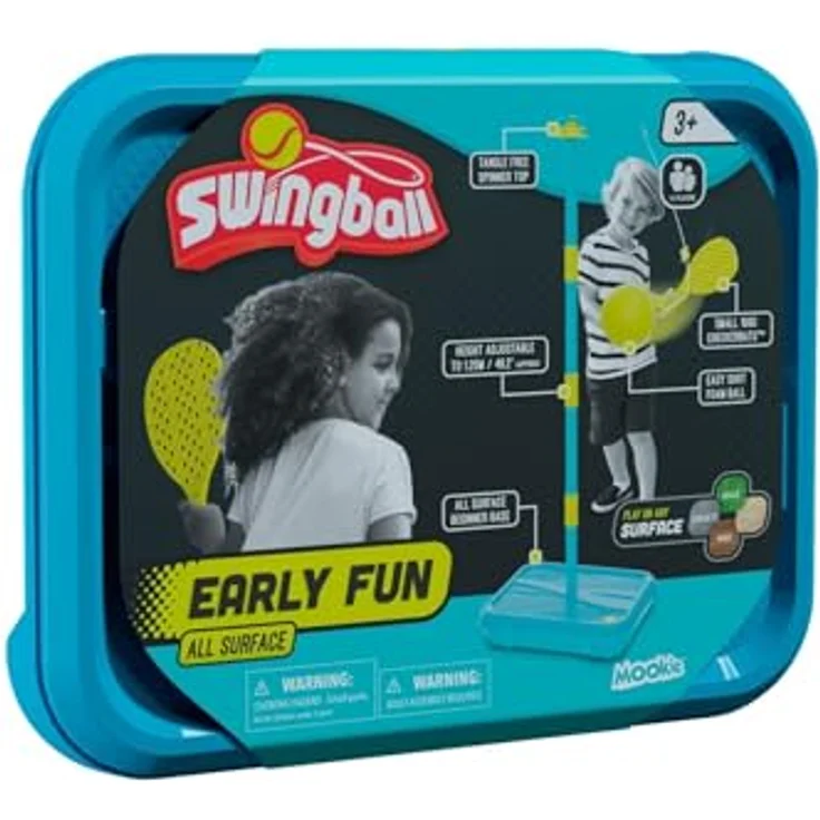 Mookie Early Fun Swingball, Wurfspiel mit schaumstoff Ball und tragbarer All Surface-Basis, für Kinder – Bild 4