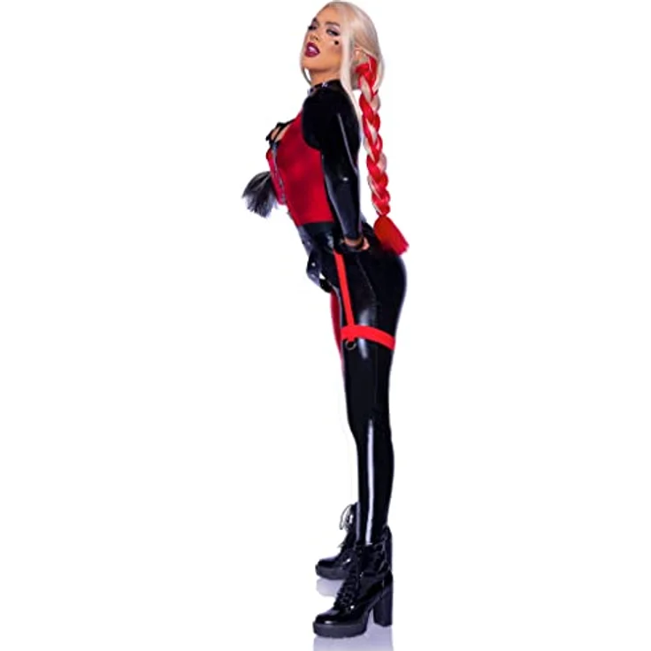 Leg Avenue Chaos Cutie Kostüm 87134 01103, sexy zweiteiliges Catsuit mit Reißverschluss und Gürtel, Größe L – Bild 3