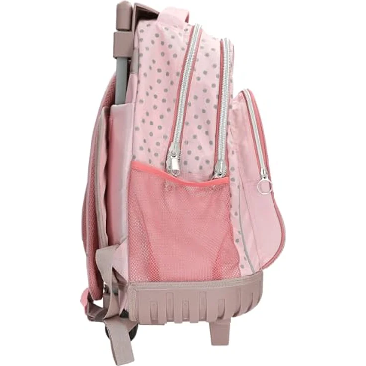 Depesche TOPModel Dots Schulrucksack Trolley, rosa, mit Glitzer, 2 Hauptfächern und Teleskopgriff, ca. 28 Liter Volumen – Bild 4