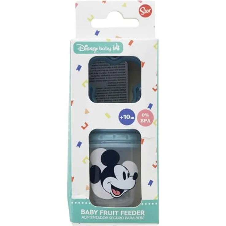 Disney Mickey Mouse Babyflasche Fruchtspender, mehrfarbig, für sichere Beikosteinführung mit handlichem Format und einfacher Handhabung – Bild 5