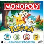 Hasbro Gaming Monopoly Brettspiel Pokémon-Edition, Portugiesische spanische Version mit 4 Pokémon-Spielsteinen und 48 Pokémon zum Fangen