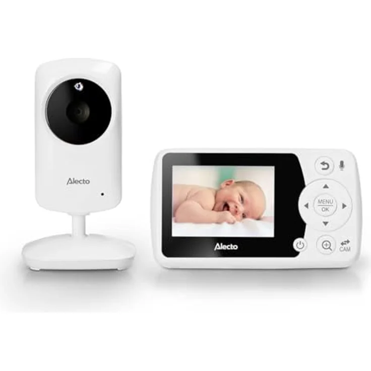 Alecto DVM64 Babyphone mit Kamera, 2,4 Zoll Farbdisplay, Nachtsicht, Zwei-Wege-Kommunikation, VOX-Funktion, Temperaturanzeige, 8 Schlaflieder – Bild 4