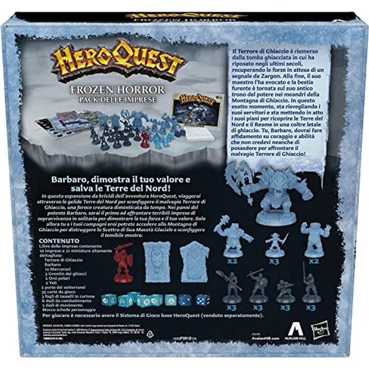 Avalon Hill Heroquest Pack von Unternehmen Frozen Horror Spiel Dungeon Crawler ab 14 Jahren,zum Spielen ist es notwendig,das Heroquest-Basis-Spiel zu haben,Mehrfarbig Sprache: Italienisch erforderlich – Bild 4